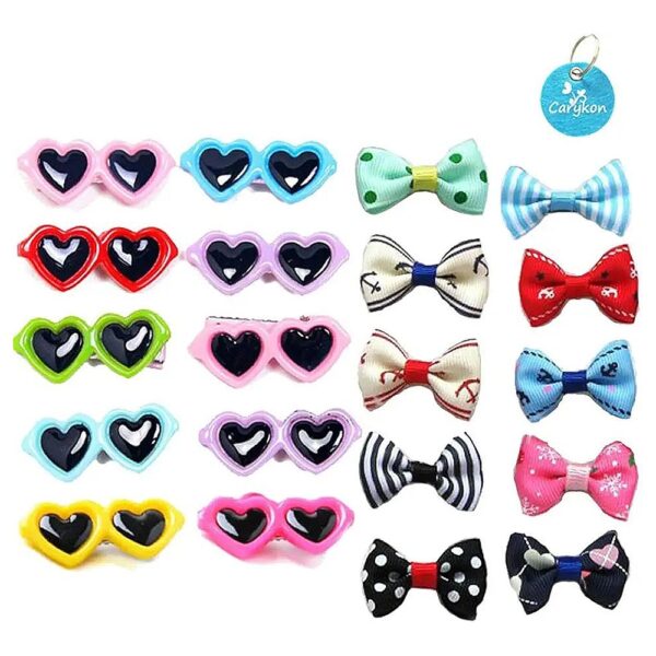 20Pcs Small Dog Hair Accessories, Including Hair Clips and Hairpins