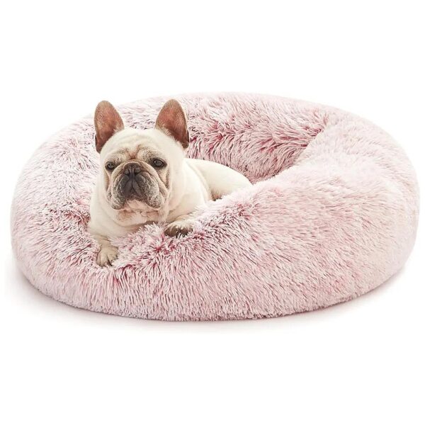 20in Fluffy Dog and Cat Calming Cushion Bed for Improved Sleep