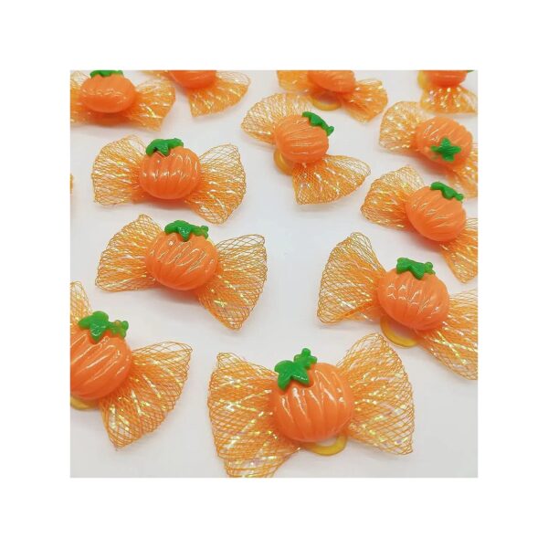 20pcs Pumpkin Themed Pet Hair Bows for Cats and Dogs Costume