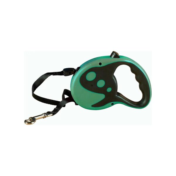 21 Foot Green Nylon Retractable Dog Lead, Adjustable, Large Size