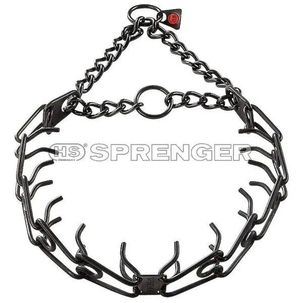 23 inch Black Stainless Steel Prong Collar for Suitable for 19 inch Neck Circumference