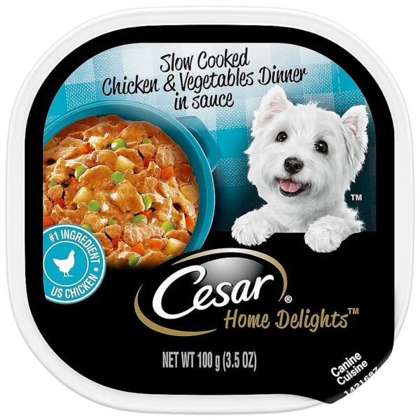 24 Packs of Slow Cooked Adult Dog Food with Real Poultry and Vegetables in Sauce