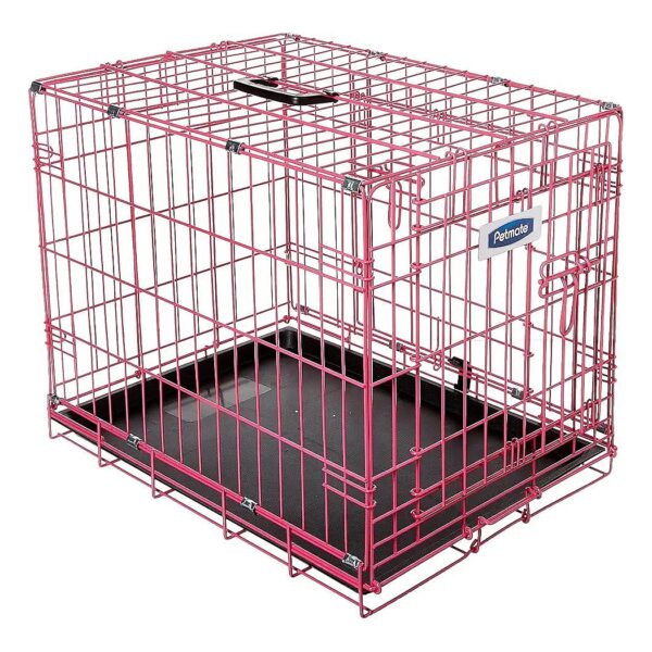 24-Inch Puppy Crate with Secure Door and Adjustable Divider Panel