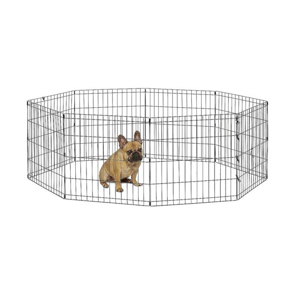 24x24 Metal Panel Foldable Dog Exercise Pen with 1 Year Manufacturer Warranty