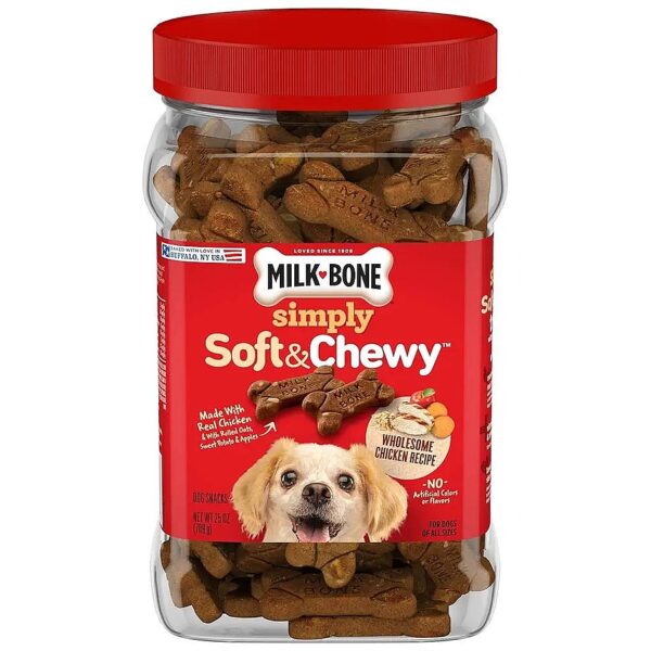 25 Ounce Container of Healthy Soft and Chewy Dog Treats with Vitamins