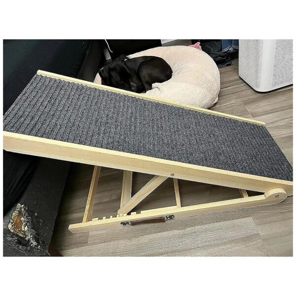 25-Inch Tall Folding Pet Ramp with 6 Adjustable Heights for Large Dogs and Cats