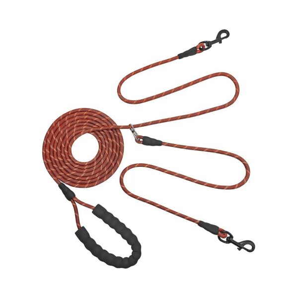 2-Dog Leash, 12ft to 32ft, No Tangle, for Medium Small Dogs