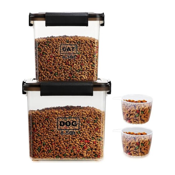 2-Pack Airtight Pet Food Storage Containers for Dogs and Cats