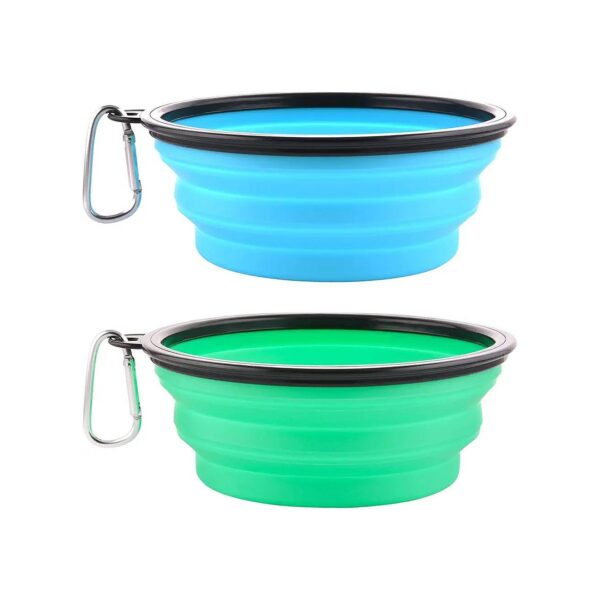 2-Pack Collapsible Dog and Cat Bowls for Hiking, Walking, and Traveling