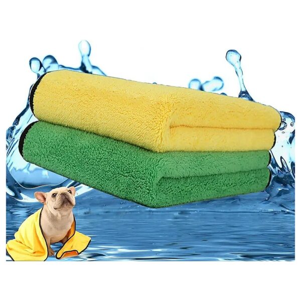 2-Pack Microfiber Dog Bath Towel for Small Medium Large Dogs