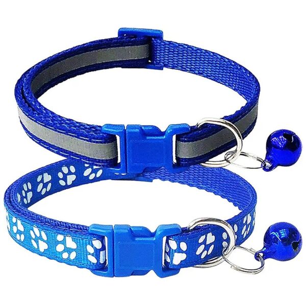 2-Pack Reflective and Footprint Small Dog Collars for Pets