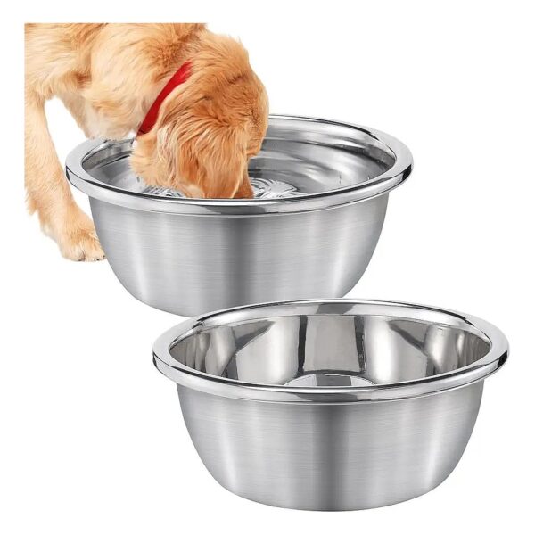 2Pcs Stainless Steel Dog Bowls Large Capacity Food and Water for Large Dogs