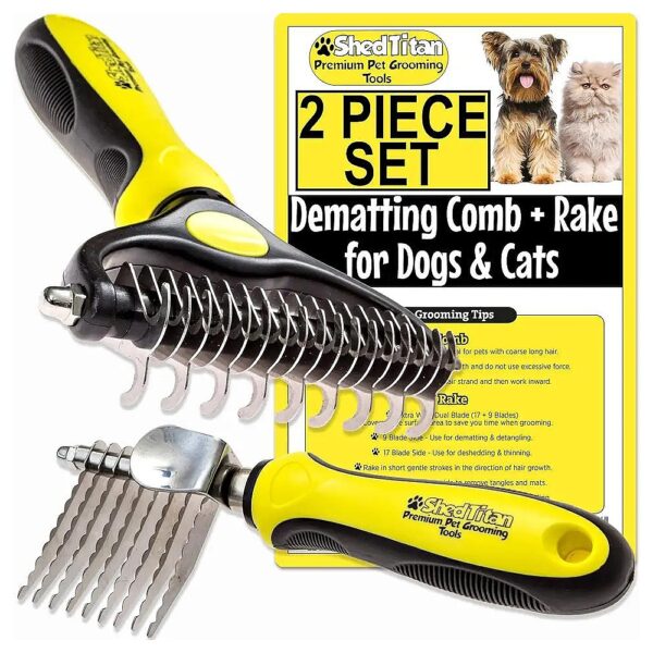 2-Piece Dematting Tool Kit for Dogs, Cats, and Long Hair