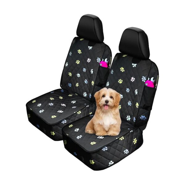 2-Piece Dog Car Seat Protector with Waterproof and Scratch Proof Front Seat Cover