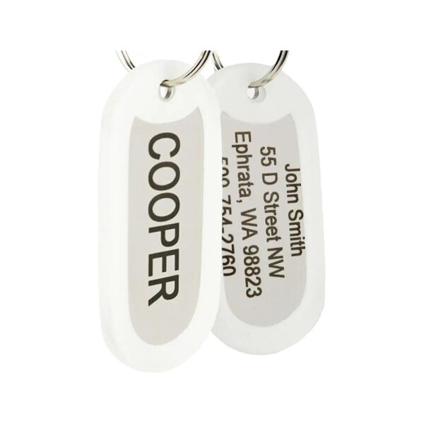 2-Sided Engraved Stainless Steel Dog Tags with Silent Glow-in-the-Dark Finish