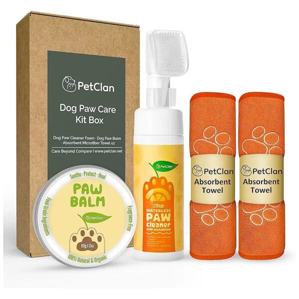 2-in-1 Dog Paw Cleaner and Balm Combo with Microfiber Towels