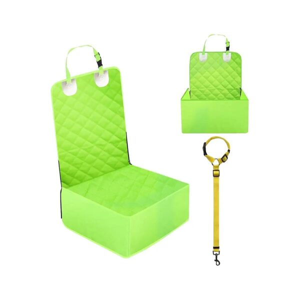 2-in-1 Front Seat Cover for Dogs with Fluorescent Green Water-Resistant Coating