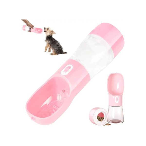 2-in-1 Portable Dog Water Bottle with Separate Feeding and Drinking Compartments