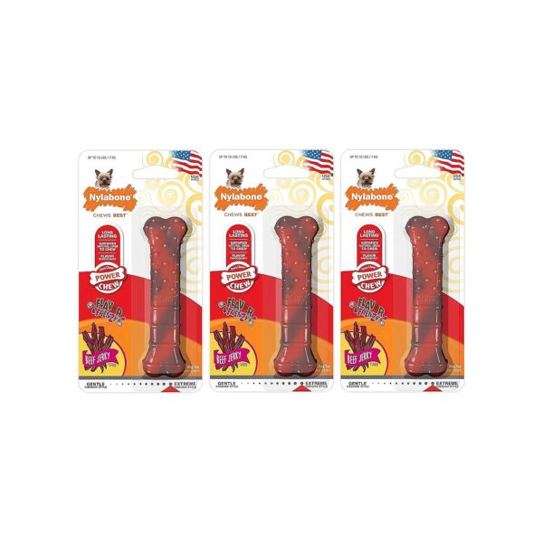 3 Count of Textured Chew Toys in Beef Flavor for Small Dogs Up to 15 Pounds