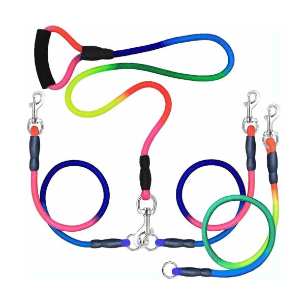 3 Function Dog Leash for Two or Three Dogs with Non-Tangle Design and Safety Features