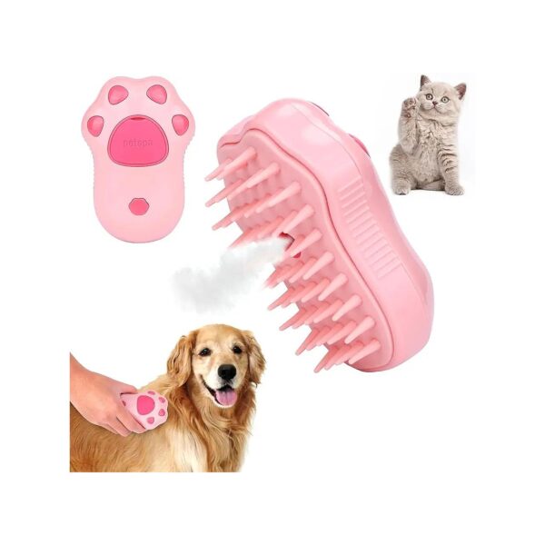 3 In 1 Steamy Brush for Dogs Cats Grooming Massage Hair Removal and Groom