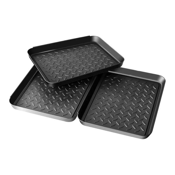 3 PC Rubber Boot Mat Tray for Messy Floors and Pets