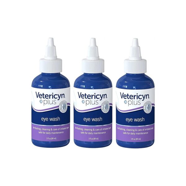 3 Pack Allergen Free Eye Wash Solution for Animals