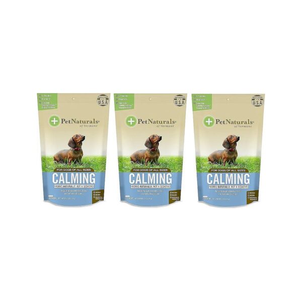 3 Pack Calming Chews for Dog Behavior Support with Natural Ingredients