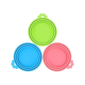 3 Pack Silicone Can Lids for Dog and Cat Food, Universal Fit, Soft, Flexible, Easy to Use