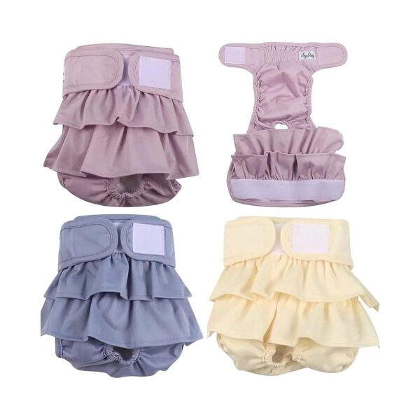 3 Pack Small Dog Diapers with Fashion Light Colors for Female Puppies Sizing XS