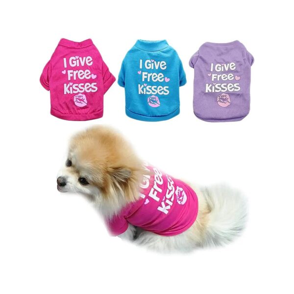 3 Pack Small Dog T Shirts For Girls Chihuahua Yorkie Shih Tzu Pomeranian Daily Wear