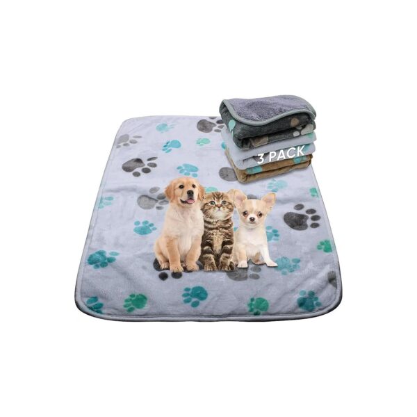 3 Pack Waterproof Small Dog Blanket Soft Warm Flannel Fleece for Pet