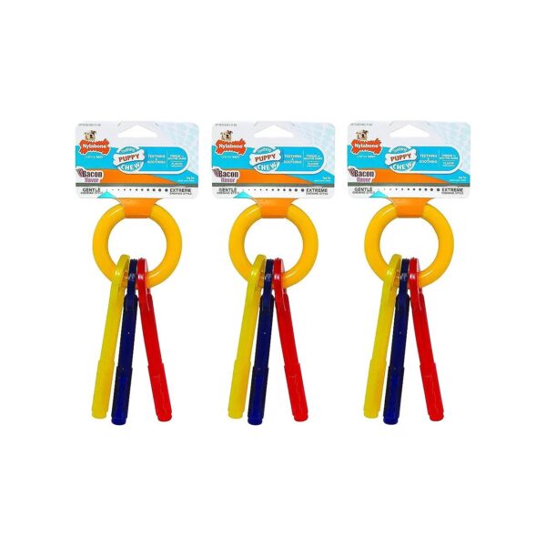 3 Pack of Small Size Teething Keys for Puppies under 25 Pounds with Dental Benefits