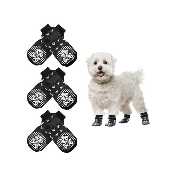 3 Pairs Double Side Anti-Slip Dog Socks for Indoor Hardwood Floors Small Medium Dogs