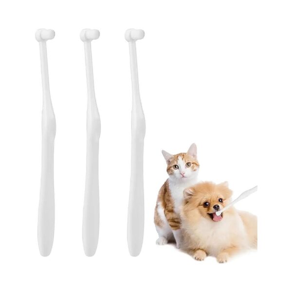 3 Piece Dog Toothbrush Kit with Ultra Soft Nano Bristle for Oral Hygiene