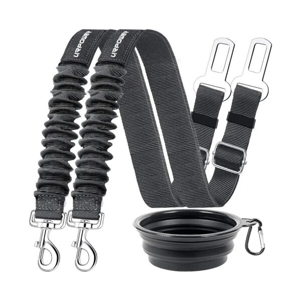 3 Piece Set Dog Seatbelts with Adjustable Straps and High Quality Buckle