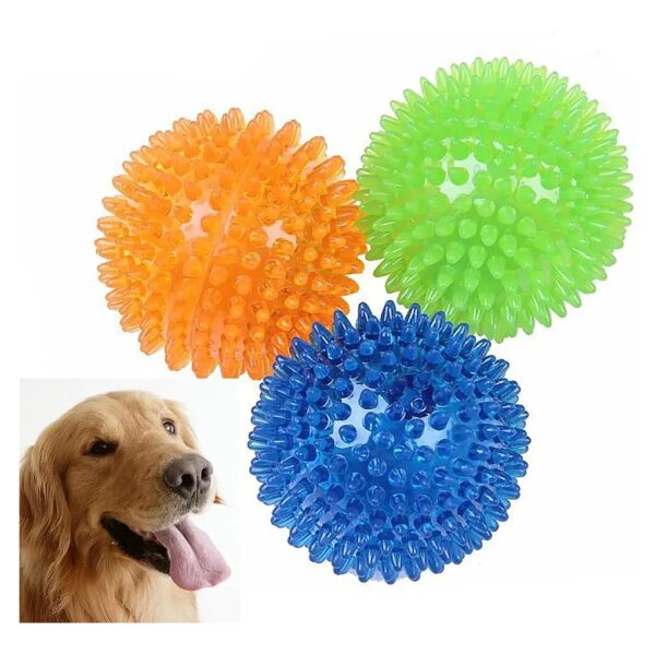 3 Pieces Squeak Ball Dog Toys for Teething Puppies Small Dogs Interactive Play