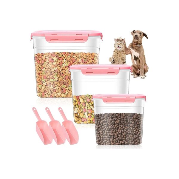 3 Size Food Storage Container Set for Dog Cat Treats and Human Food