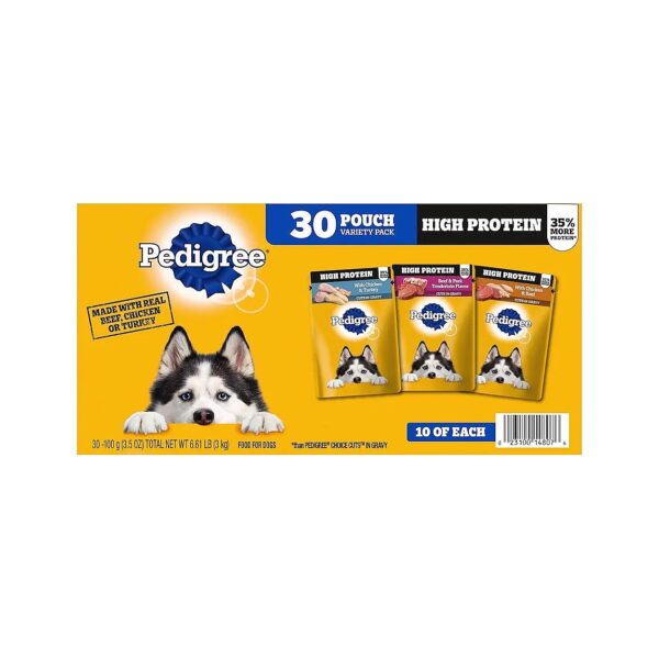 30 Count Pack of 5 oz Pouches High Protein Adult Soft Wet Dog Food