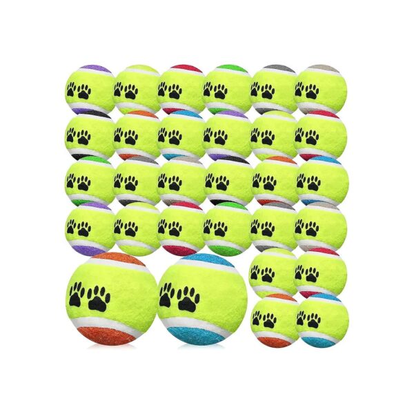 30 Piece Multi Color 5 Inch Dog Tennis Balls for Training and Play