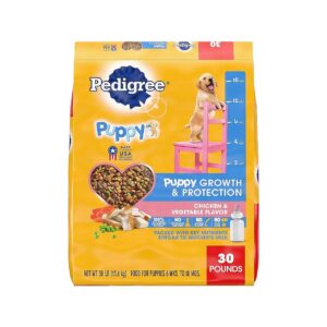 30 Pound Bag of Chicken and Vegetable Flavor Dry Dog Food for Puppy Nutrition