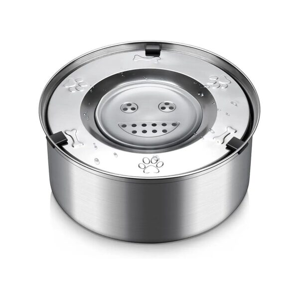 304 Stainless Steel Large Capacity Dog Water Bowl with Slow Feeder and Spill Prevention