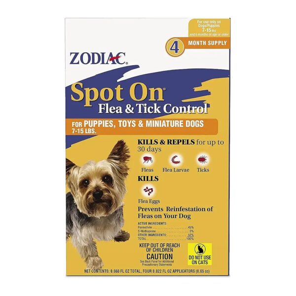 30-Day Flea and Tick Protection for Small Dog Breeds like Puppies and Miniature Dogs