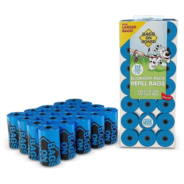 315 Blue Dog Waste Bags with Roomy Design for Large Dogs