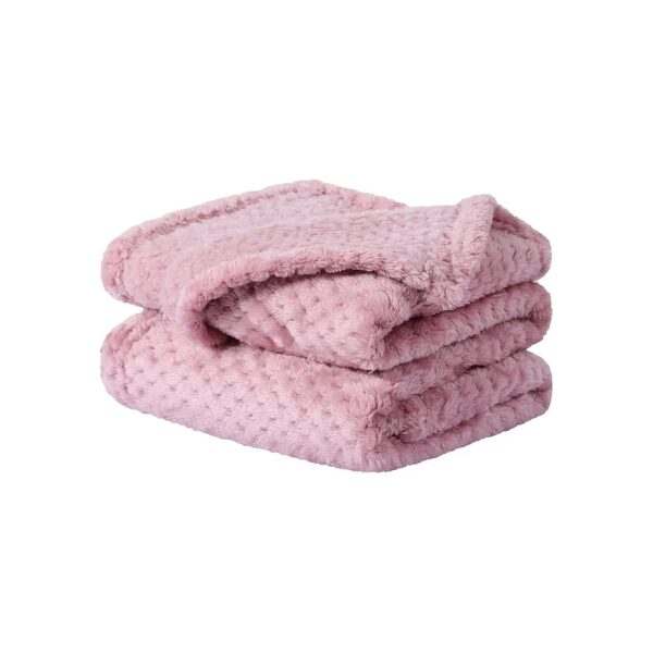 330GSM Fleece Bed Blanket Soft Warm Pink Microfiber Plush Blanket for Pet