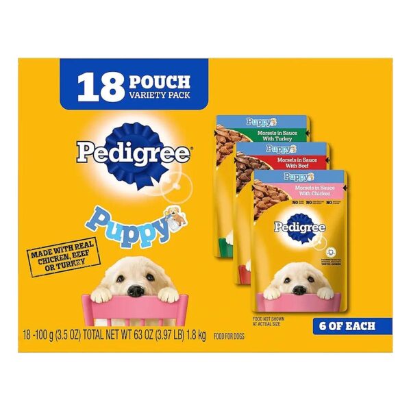 36 Count Wet Puppy Food Variety Pack With Chicken Beef And Turkey