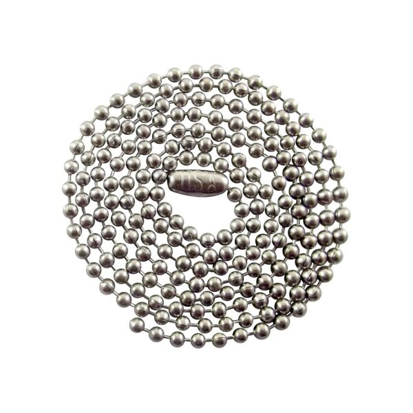 36 Inch Ball Chain Necklace Featuring 4mm Diameter Stainless Steel Balls