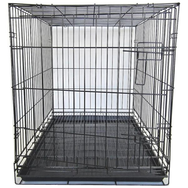 36-Inch Dog Kennel Cage with Wire Bottom Grate and Plastic Tray for Medium-Sized Dogs