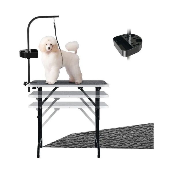 36-Inch Pet Grooming Table with Foldable Design and Non-Slip Surface for Maximum Comfort