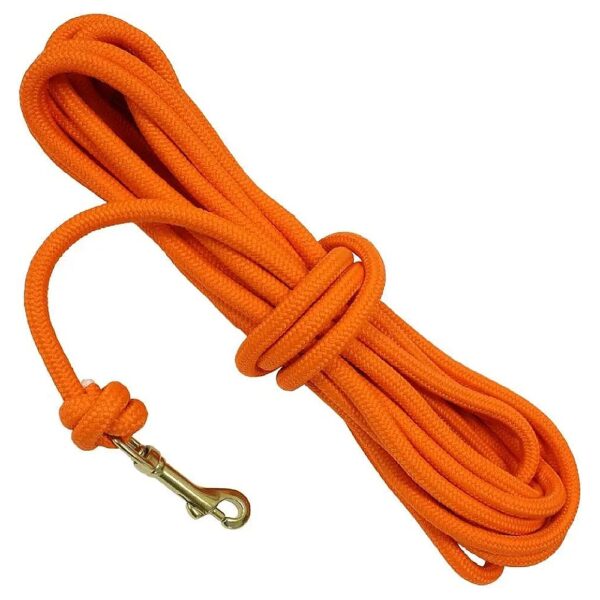 3/8 Inch Blaze Orange Check Cord for Small Pets Solid Brass Clasp